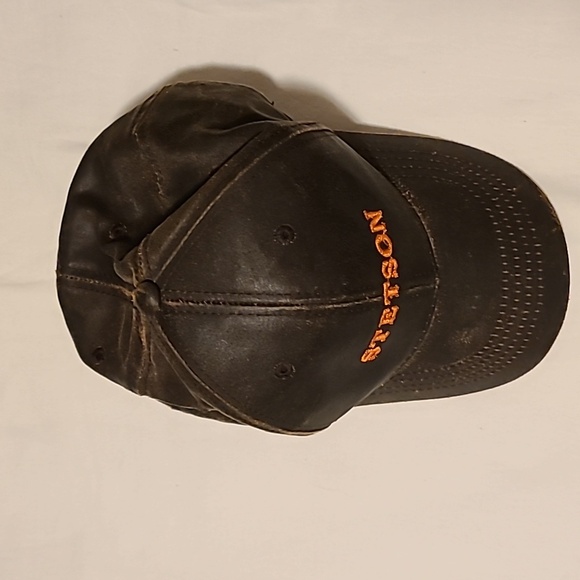 Stetson Baseball Cap, Adjustable, Leather Looking Matetial, Western, Brown - Picture 7 of 13